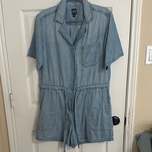 GAP Chambray Blue Short Sleeve Romper